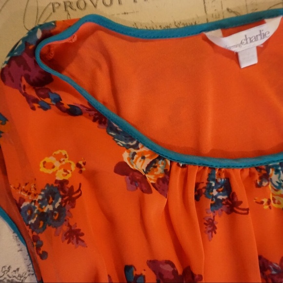 Charming Charlie Dresses Orange Flower Dress Poshmark